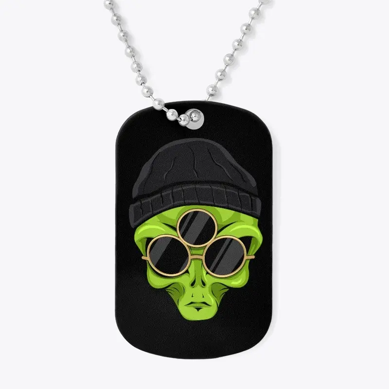 Third Eye Alien Dog Tag Necklace